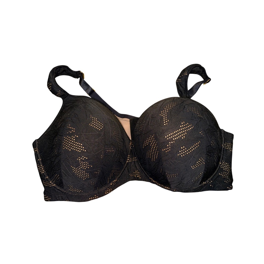Ashley Stewart Black Lace‎ Full Coverage Underwire Bra Plus Sz 44DD